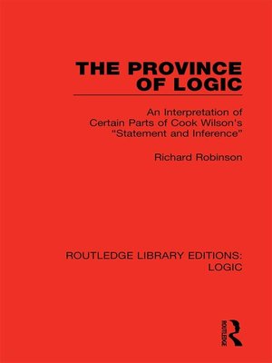cover image of The Province of Logic